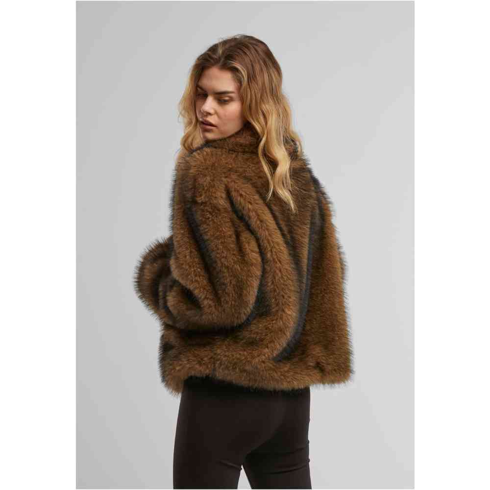 Urban Classics - Short Faux Fur Veste - Marron/Noir